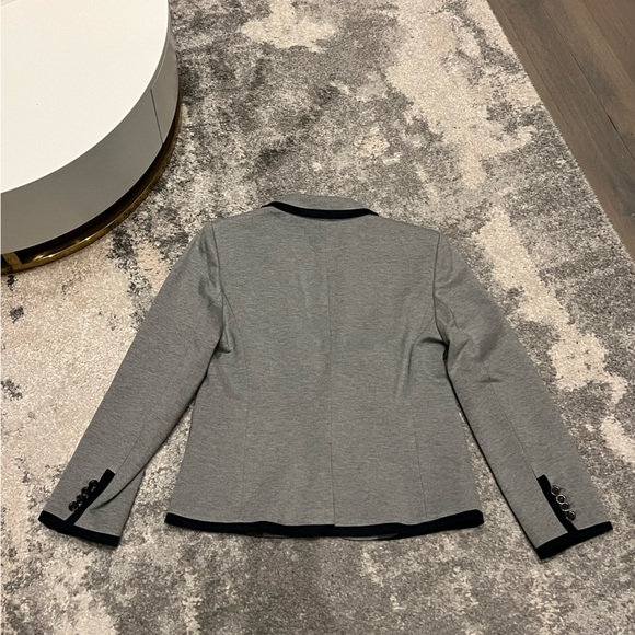 Ann Taylor grey with navy trim cropped blazer - Picture 6 of 6